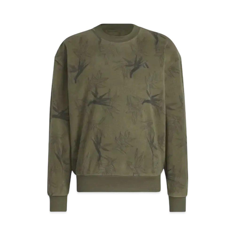 adidas Novelty Print Fleece Long Sleeve Pullover "Olive Strata"