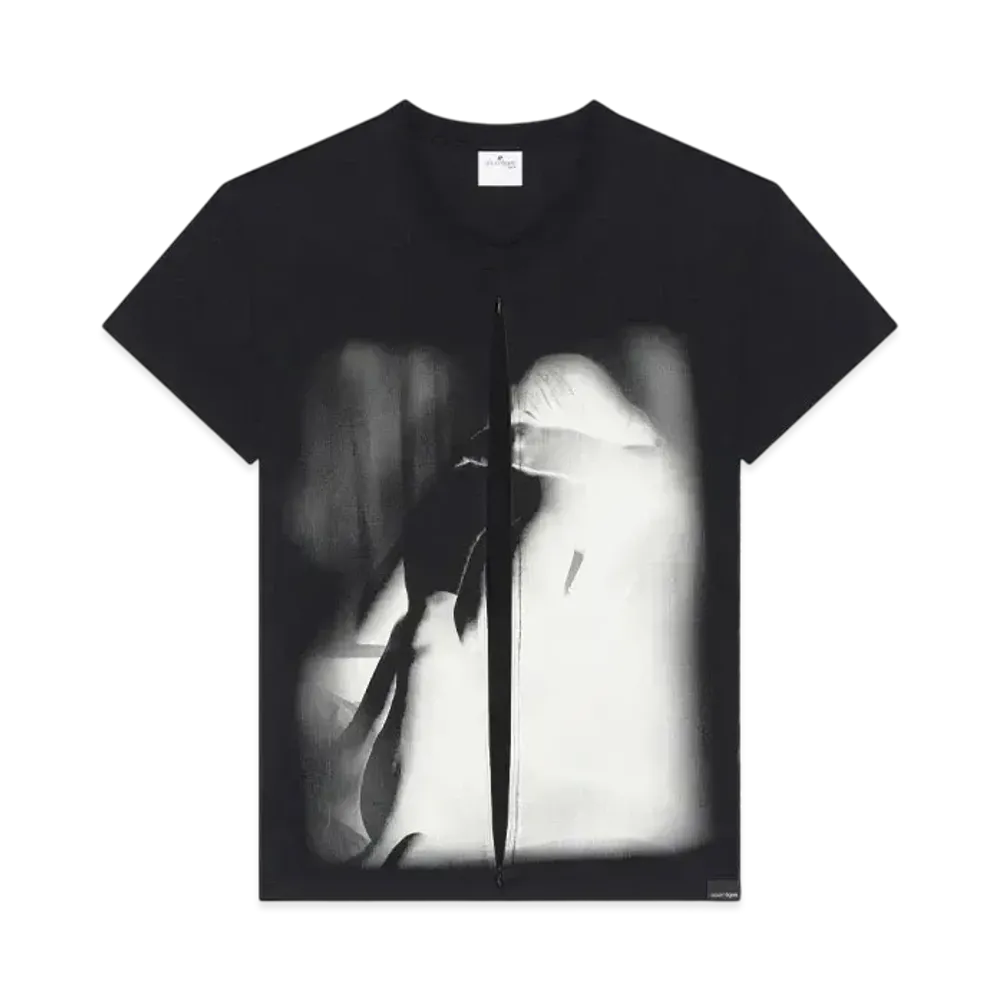Courreges Lovers Zipped T- Shirt "Black/Natural"