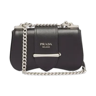 PRADA Saffiano Leather Shoulder Bag "Black"