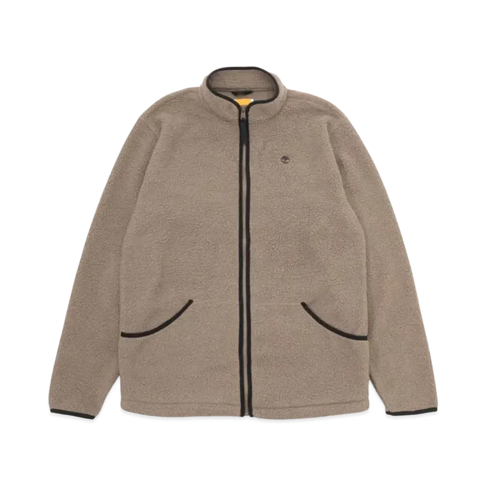 Timberland Men's Hook Set High Pile Full Zip Fleece "Brown"