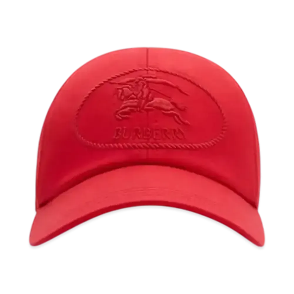 Burberry Night Stamp Gabardine Baseball Cap "Currant"