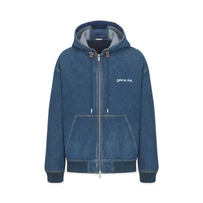 Dior Christian Dior Tag Hooded Jacket Cotton Denim "Blue"
