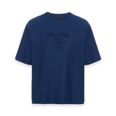 PRADA Technical Cotton Tee "Navy"