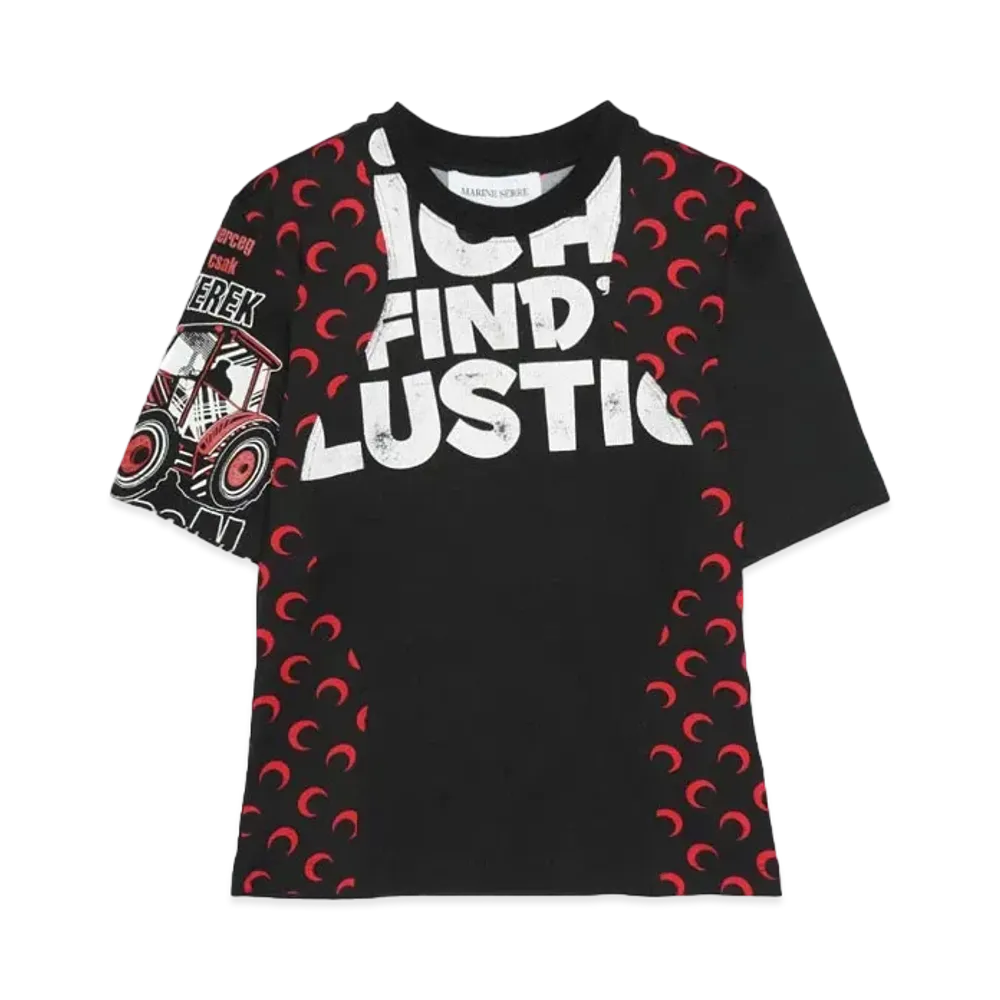 Marine serre REGENERATED GRAPHIC T-SHIRTS BABY FIT T-SHIRT "BLACK"