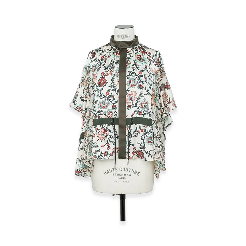 sacai Women's Floral Print Blouse "Ivory"