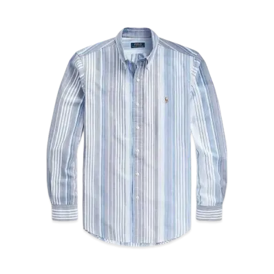 Polo Ralph Lauren Custom Fit Striped Oxford Shirt "Blue"