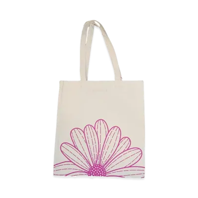 Mardi Mercredi Canvas Bag Flower Du Mardi "Cream Deeppink"