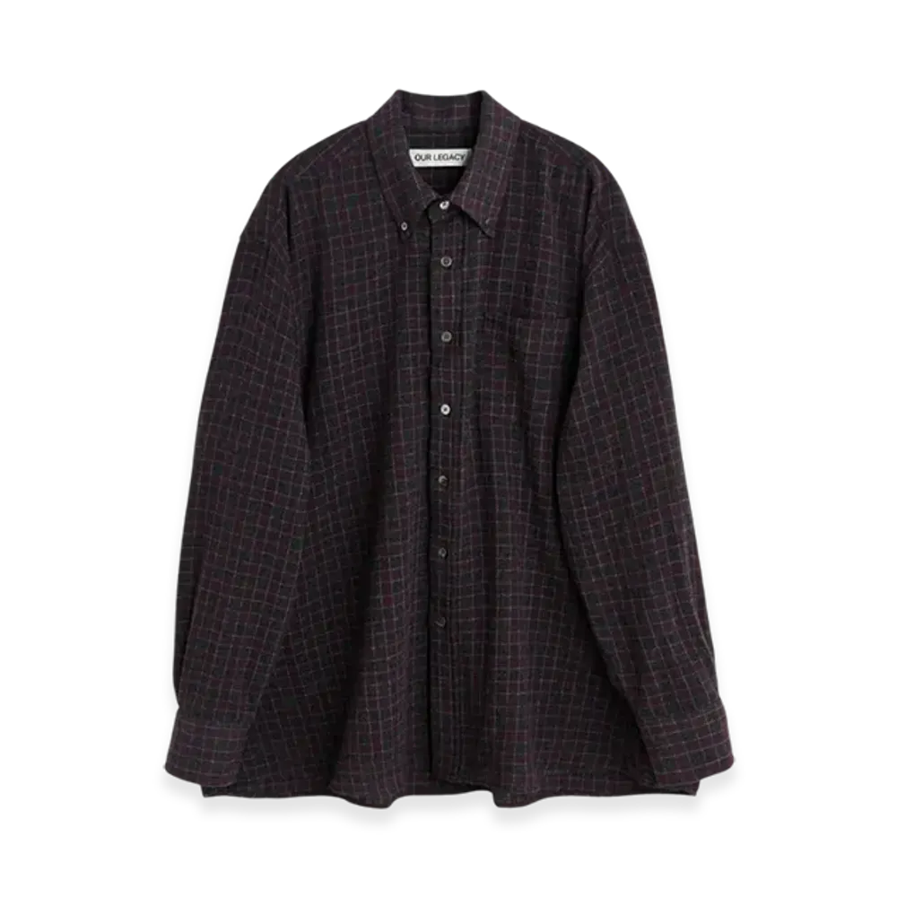 OUR LEGACY Borrowed BD Shirt "Sophomore Check Rural Wool"