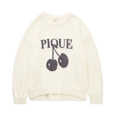 GELATO PIQUE Baby Moco Cherry Jacquard Pullover "Off White"