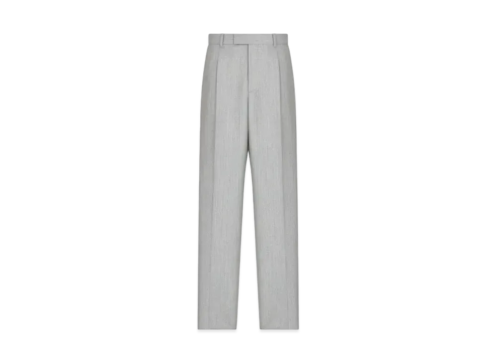 Dior Tailored Loose-Fit Pants Wool and Mohair with Stripes "Gray"