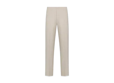 Dior Men's Tailored Track Pants with Christian Dior Couture Tag Virgin Wool and Linen "Beige"