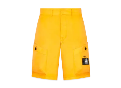 Dior x Stone Island Bermuda Short Pant Cotton Blend Satin "Yellow"