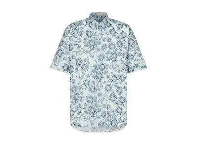 Dior Men's Dior and Hylton Nel Short-Sleeved Shirt Silk Jacquard "Light Blue"
