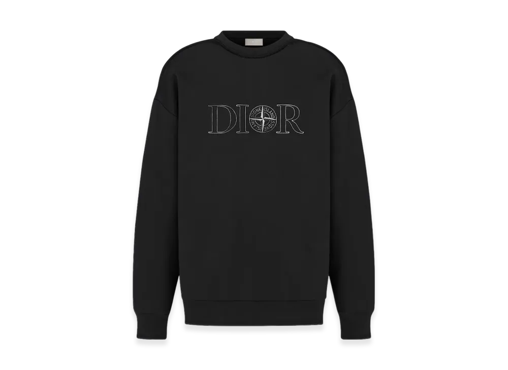 Dior x Stone Island Cotton Fleece Sweatshirt "Black"