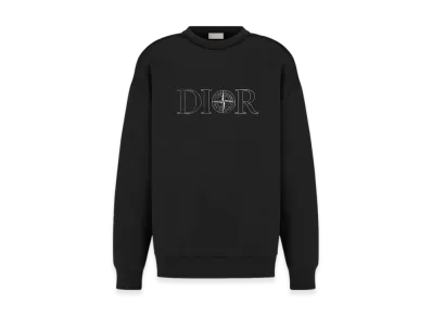 Dior x Stone Island Cotton Fleece Sweatshirt "Black"