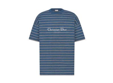Dior Christian Dior Couture Oversized T-Shirt Cotton Jersey with Stripes "Blue"