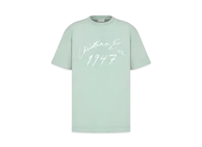 Dior Handwritten Christian Dior T-Shirt Relaxed Fit Cotton Jersey "Blue"
