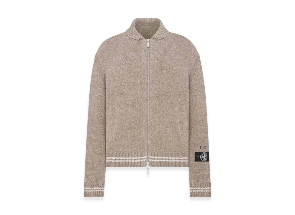 Dior x Stone Island Wool-Blend Knit Blouson Jacket "Gray"