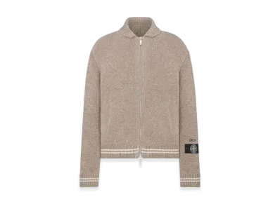 Dior x Stone Island Wool-Blend Knit Blouson Jacket "Gray"
