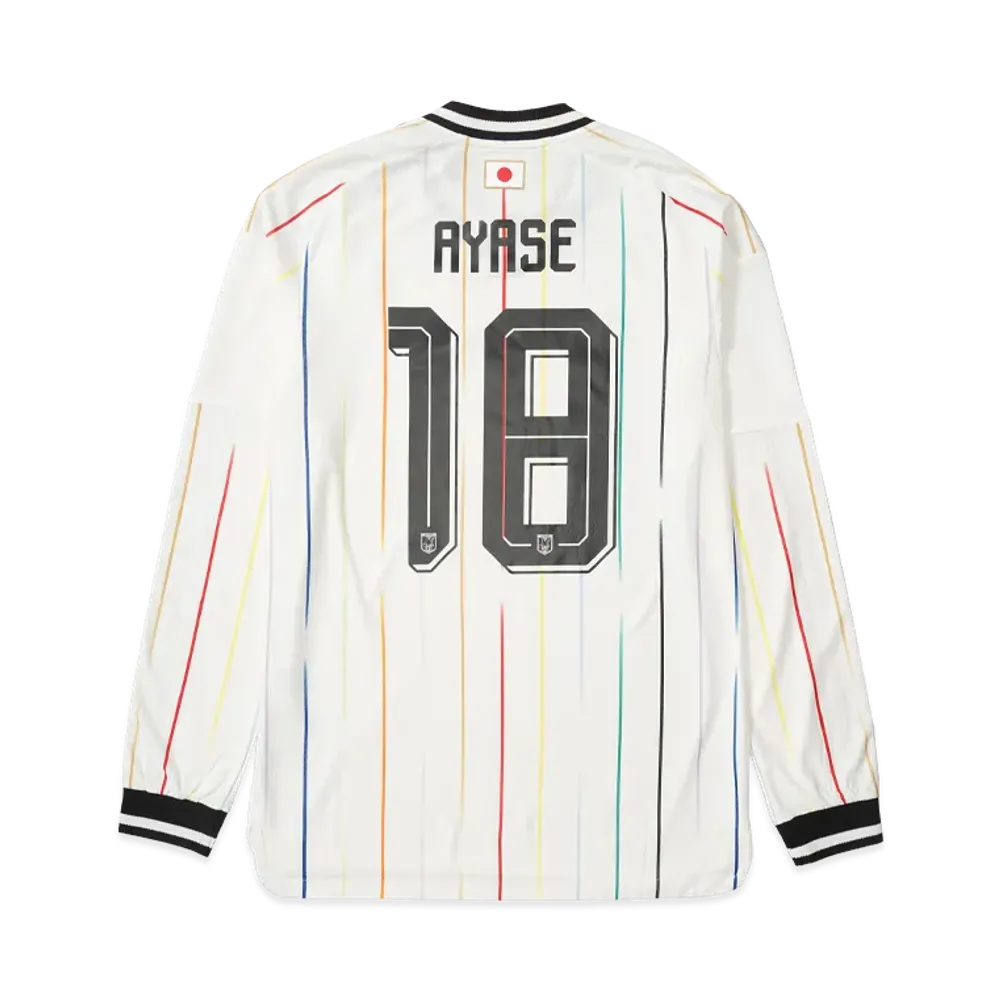 adidas Soccer Japan 2026 Away Authentic Jersey Long Sleeve #18 Ayase Ueda "OffWhite/Black"
