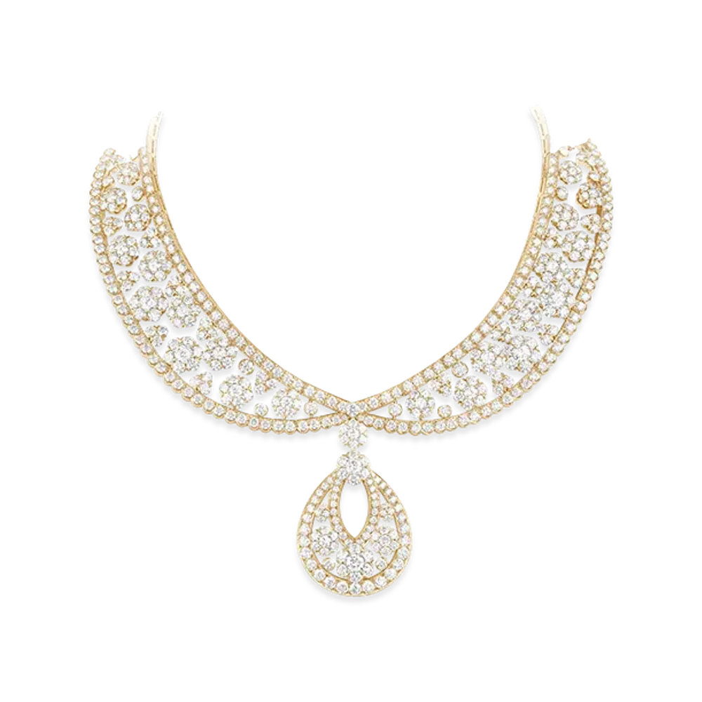 Van Cleef & Arpels Snowflake transformable collerette necklace "18K Yellow gold/Diamond"