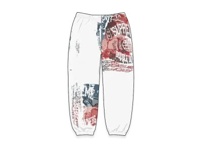 Supreme Overprint Sweatpant "White"