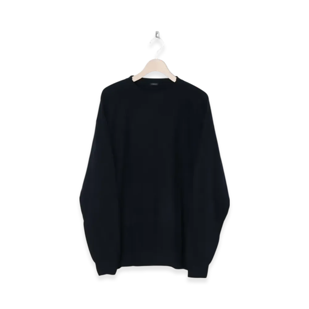 COMOLI Wool Tenjiku L/S Crew "Navy"