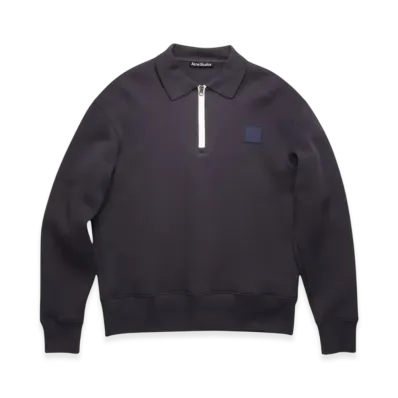 Acne Studios Ferd Face Half Zip Sweatshirt "Navy"