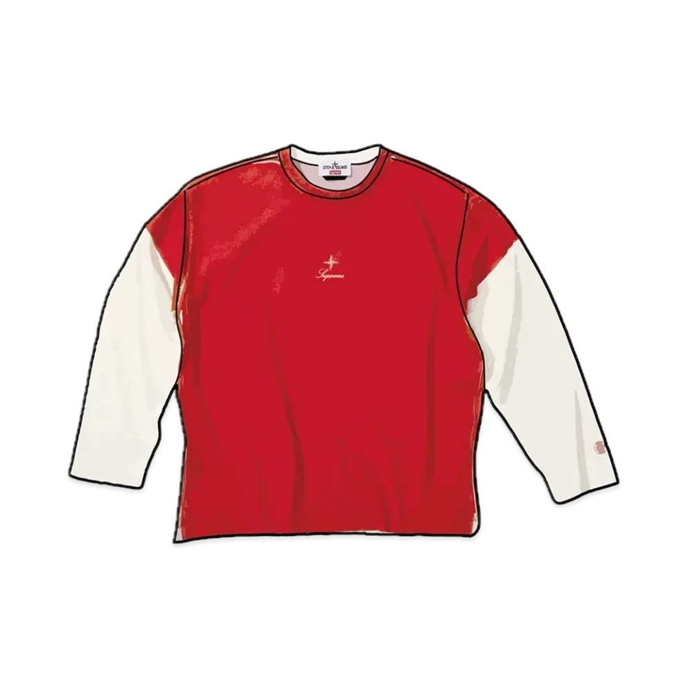 Supreme x Stone Island L/S Top "Red"