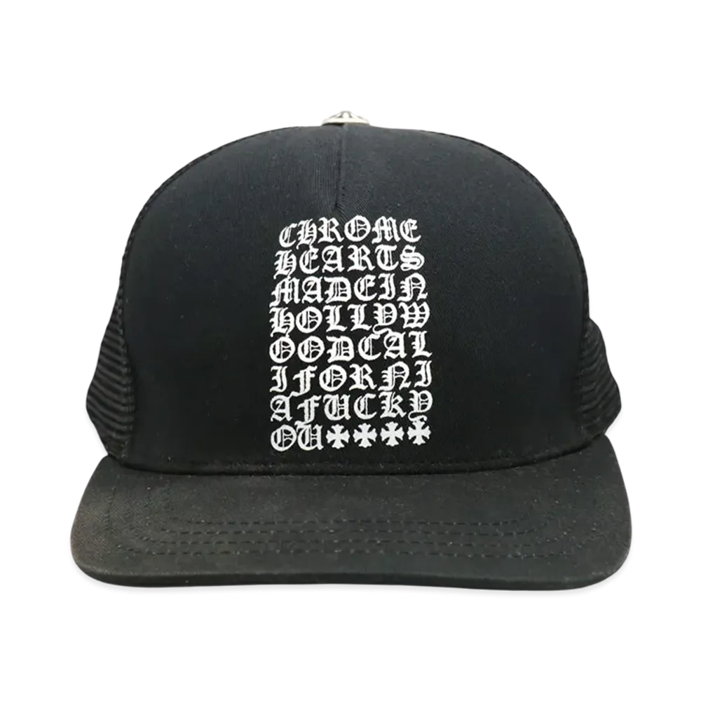 Chrome Hearts Trucker Cap King Taco CH Scroll "Black"