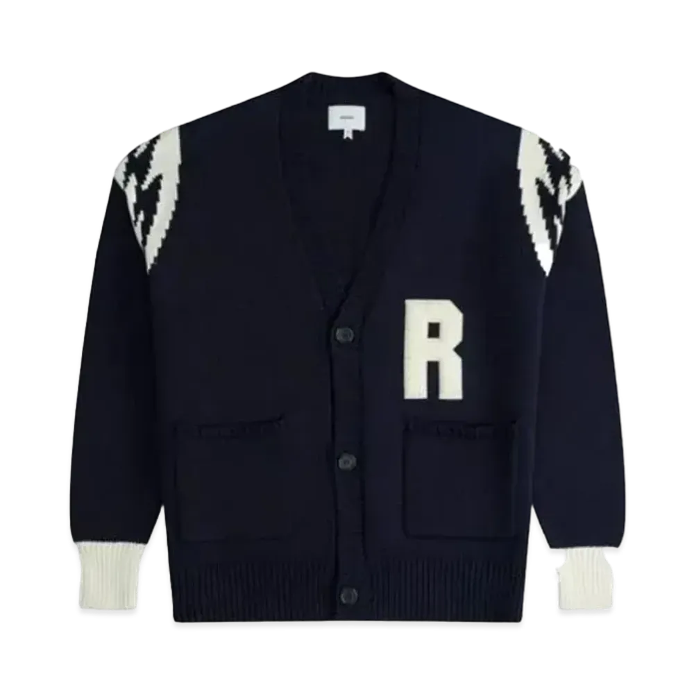 RHUDE Lightning Knit Cardigan "Navy"