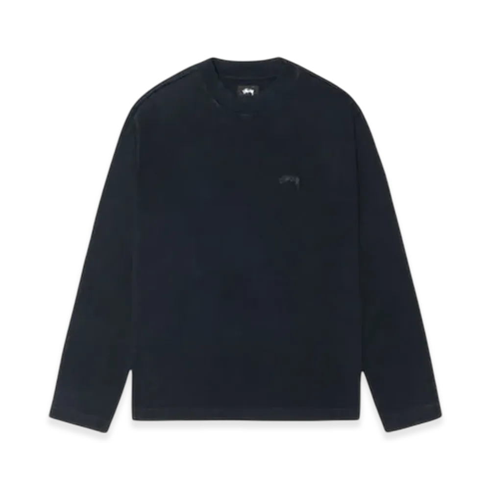 Stussy Dyed LS Mock Neck Tee "Black"
