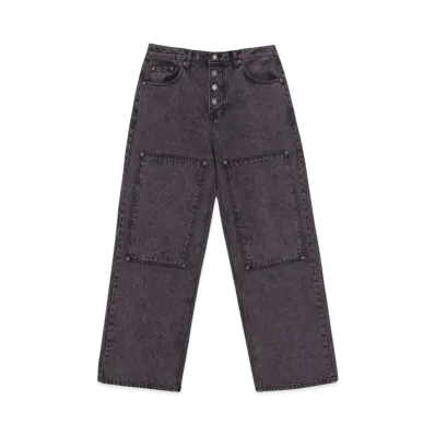 THUG CLUB Double Knee Laser Denim Pants "Purple"