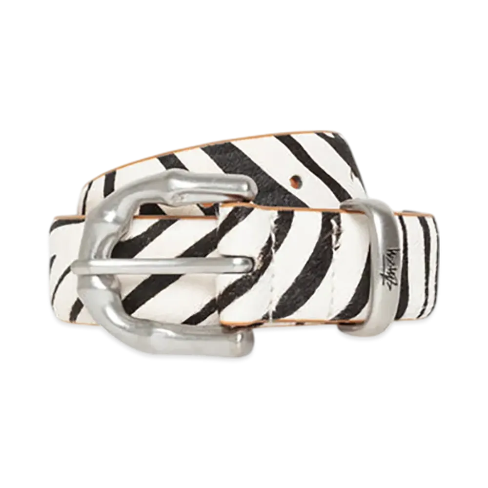 Stussy Bamboo Buckle Belt "Hairy Zebra Pattern"