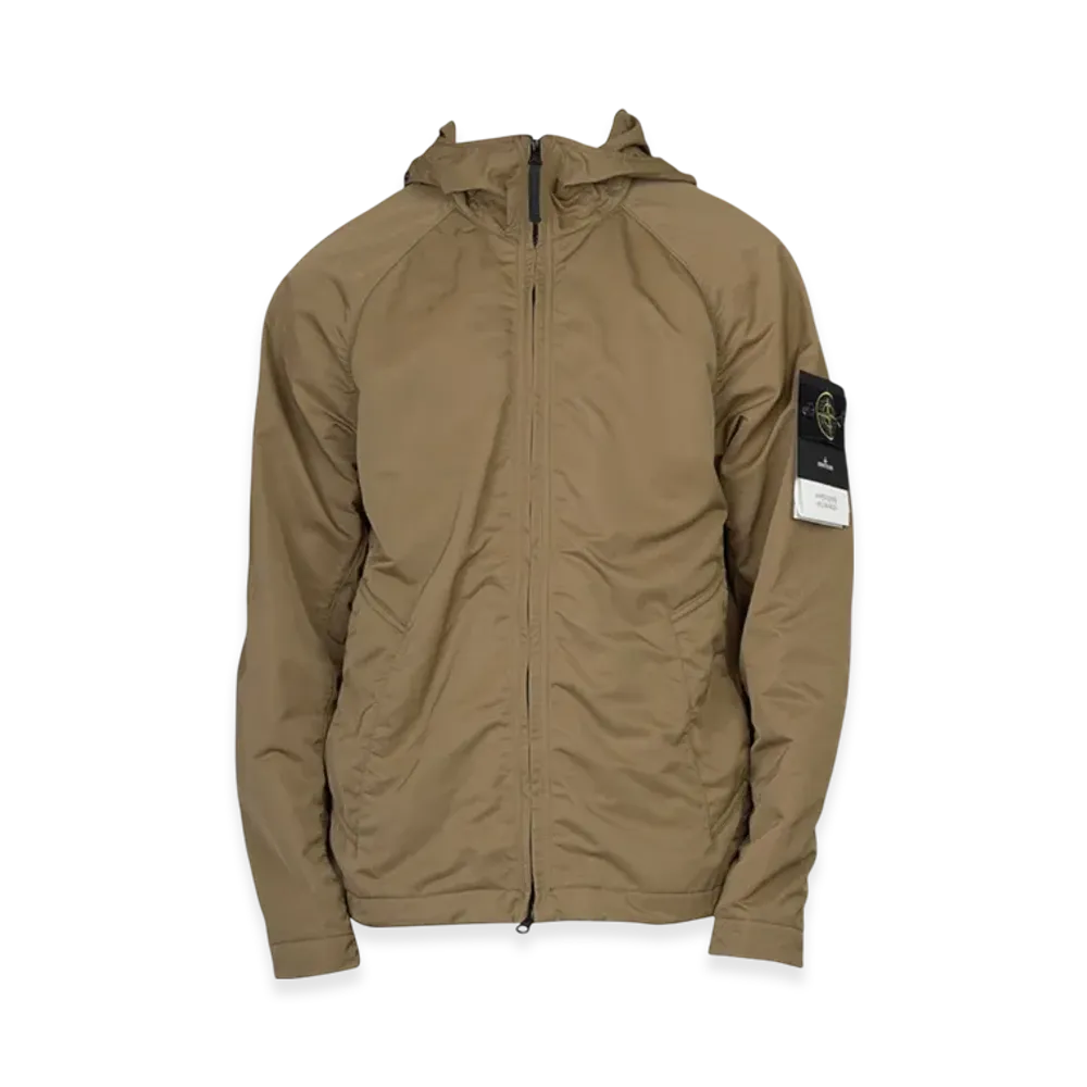 Stone Island 40130 Hyper Dense Nylon Raso Hooded Jacket - 23SS "Dark Beige"