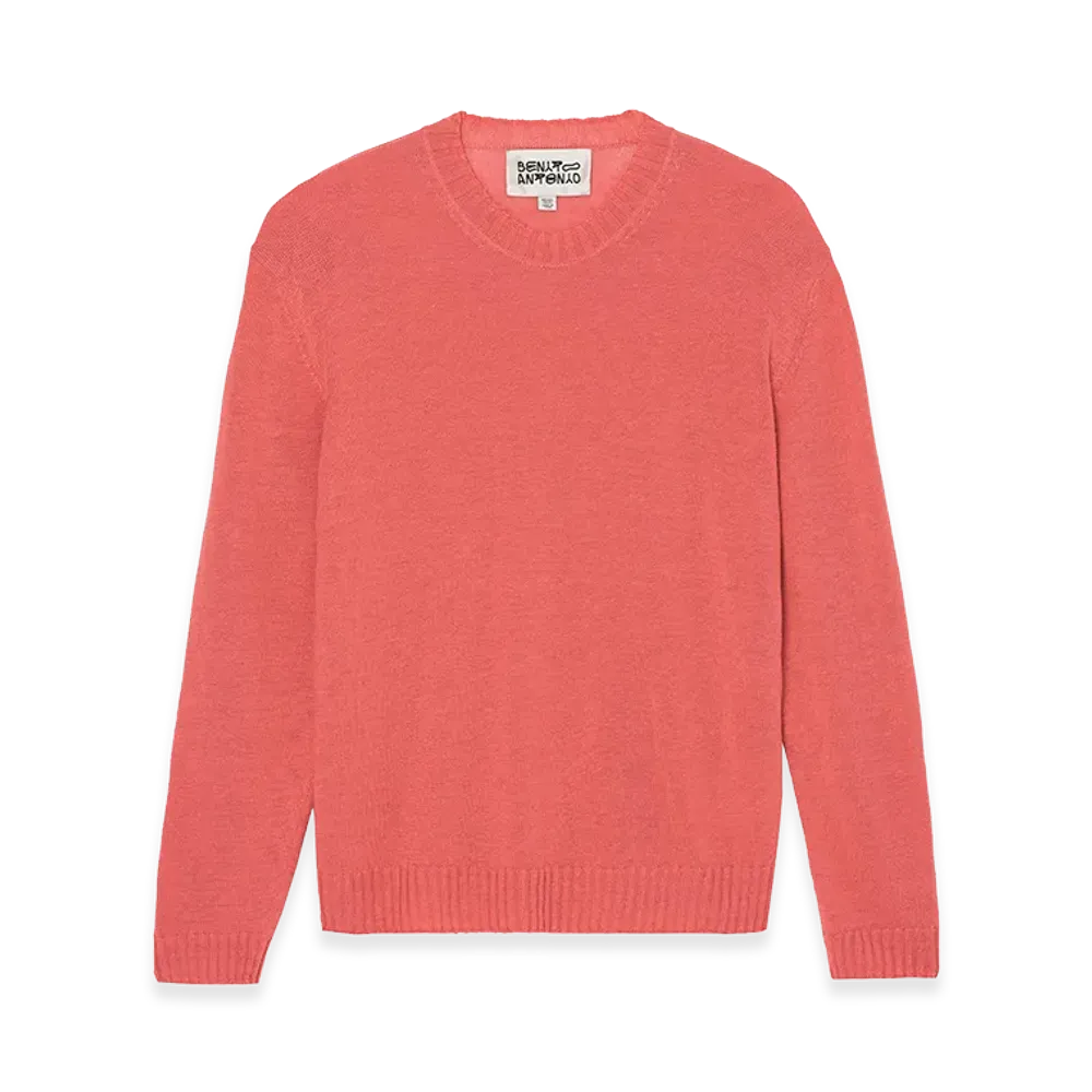 ZARA x Bad Bunny Benito Antonio Relaxed Fit 100% Linen Sweater "Coral"