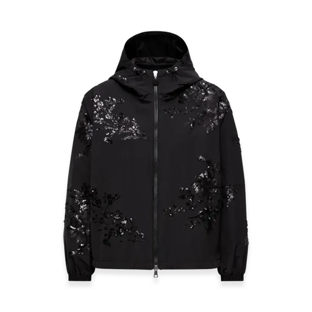 MONCLER Landal Sequin-Embroidered Hooded Jacket "Black"