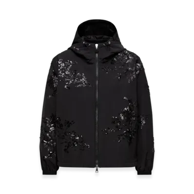 MONCLER Landal Sequin-Embroidered Hooded Jacket "Black"
