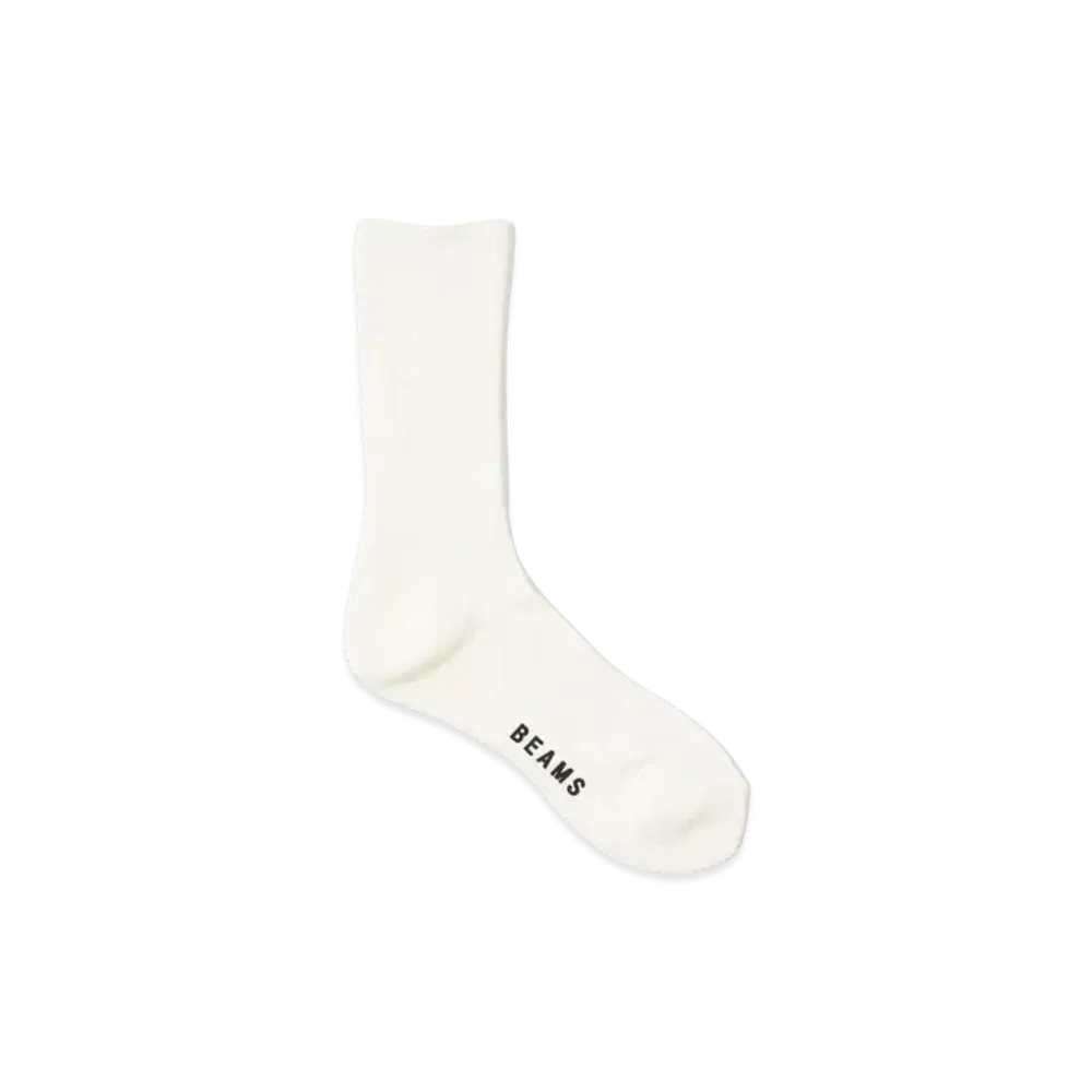 BEAMS Pile Tapered Crew Socks "OffWhite"