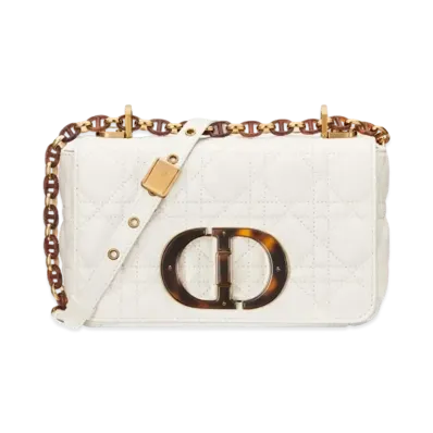 Dior Small Caro Bag Quilt Cannage Calfskin "Latte"