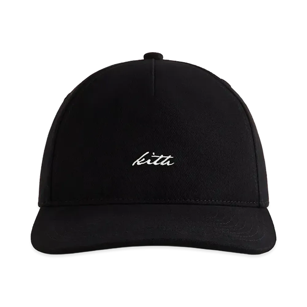 Kith Autograph Brushed Twill Bay Low Pinch Crown Cap "Black"