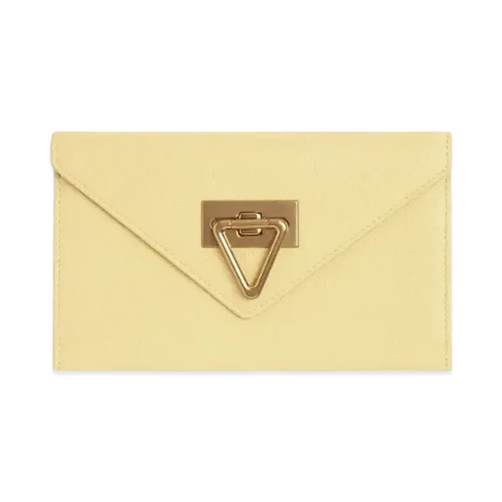 Bottega Veneta Calfskin Flap Long Wallet "Butter"