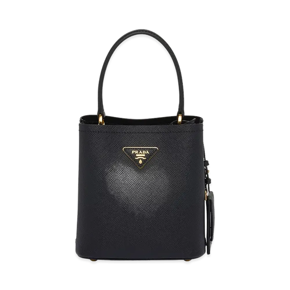 PRADA Panier Saffiano Leather Small Bag "Black"