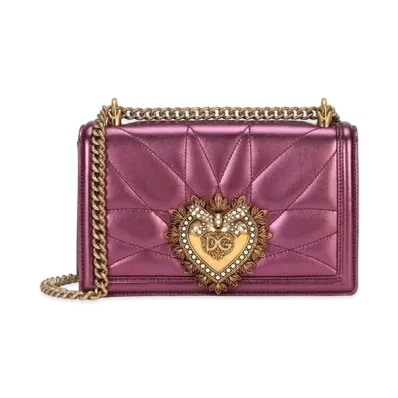 Dolce&Gabbana Devotion Crossbody Bag Medium Matrasse More Lenappa Leather "Violet"