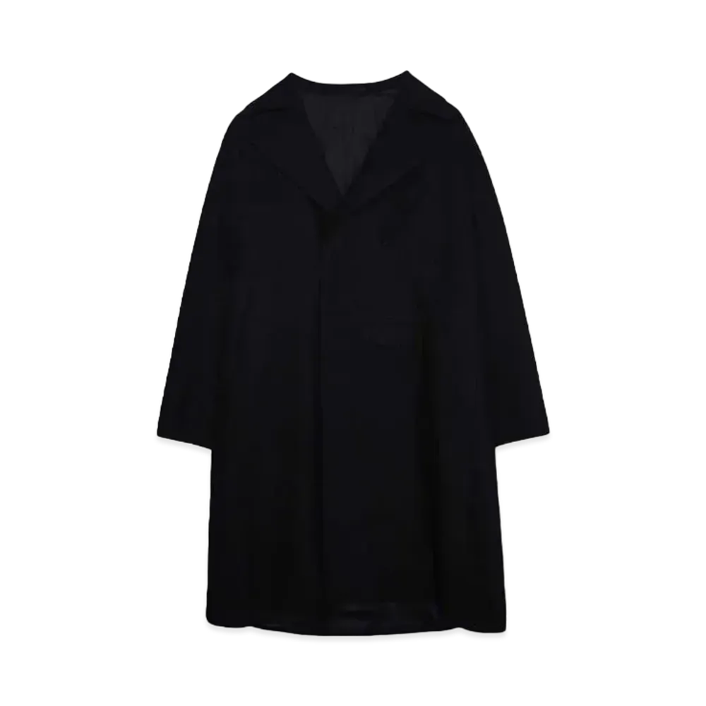 LAD MUSICIAN WOOL FLANNEL LONG RIDERS COAT "BLACK"