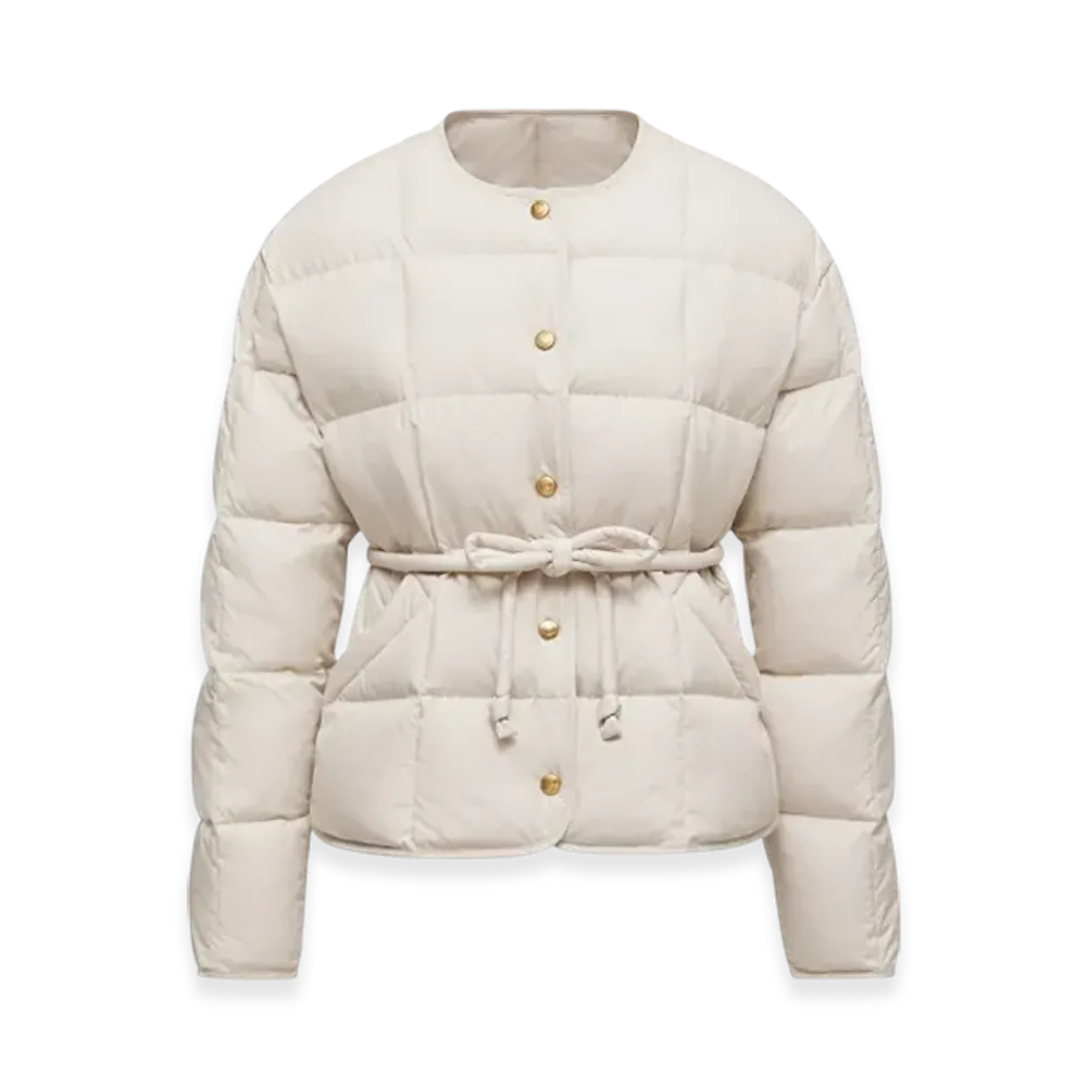 MONCLER Caramagne Belted Short Down Jacket "White"