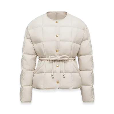 MONCLER Caramagne Belted Short Down Jacket "White"