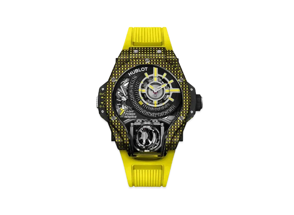 HUBLOT MP MP-09 Tourbillon Bi-Axis Yellow 3D Carbon 49mm