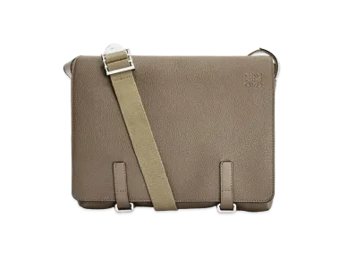 LOEWE Military Messenger Bag In Soft Grained Calfskin "Dark Moss"