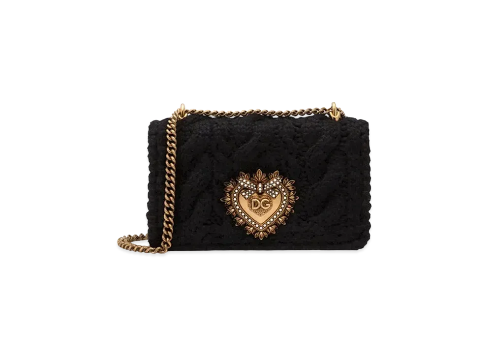 Dolce&Gabbana Devotion Bag Medium Wool & Cashmere "Black"